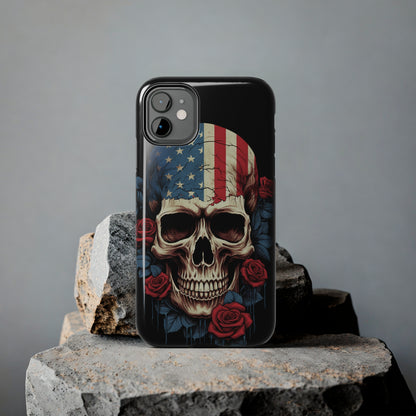 American Pride with an Edgy Spin: Skull USA Flag iPhone Case – Modern Protection Meets Patriotic Design