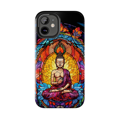 Stained Glass Magic iPhone Case: Psychedelic Tibet Buddha Mandala | iPhone 13 Case Mystical Tibetan Artistry