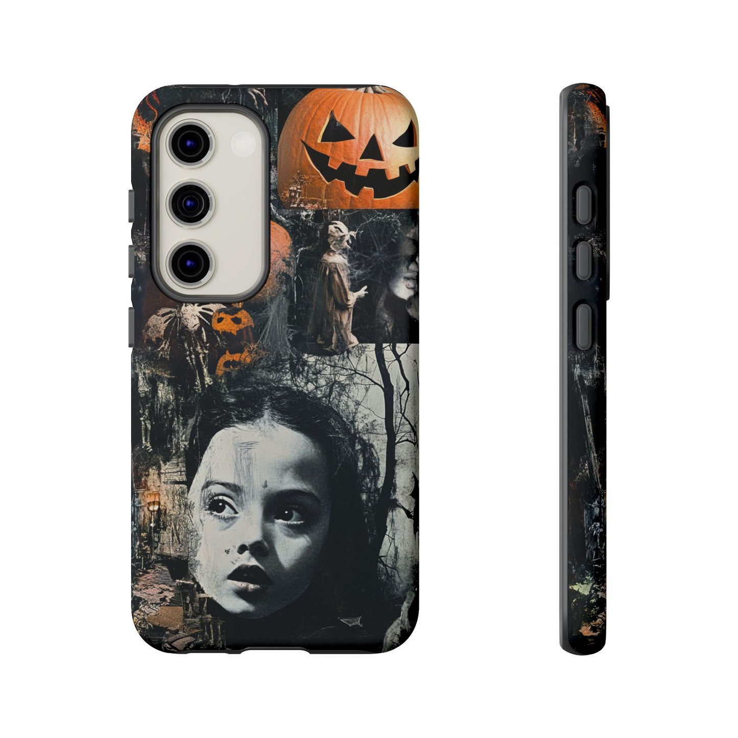 Vintage Halloween Collage Wednesday Goth Style Jackolantern Spooky Phone Cover