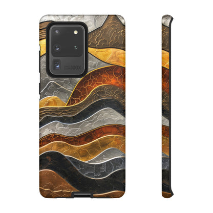 Abstract Gold and Silver Mountain Design Phone Case