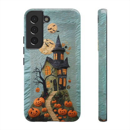 Halloween Haunted House Vintage Embroidery Style Phone Cover