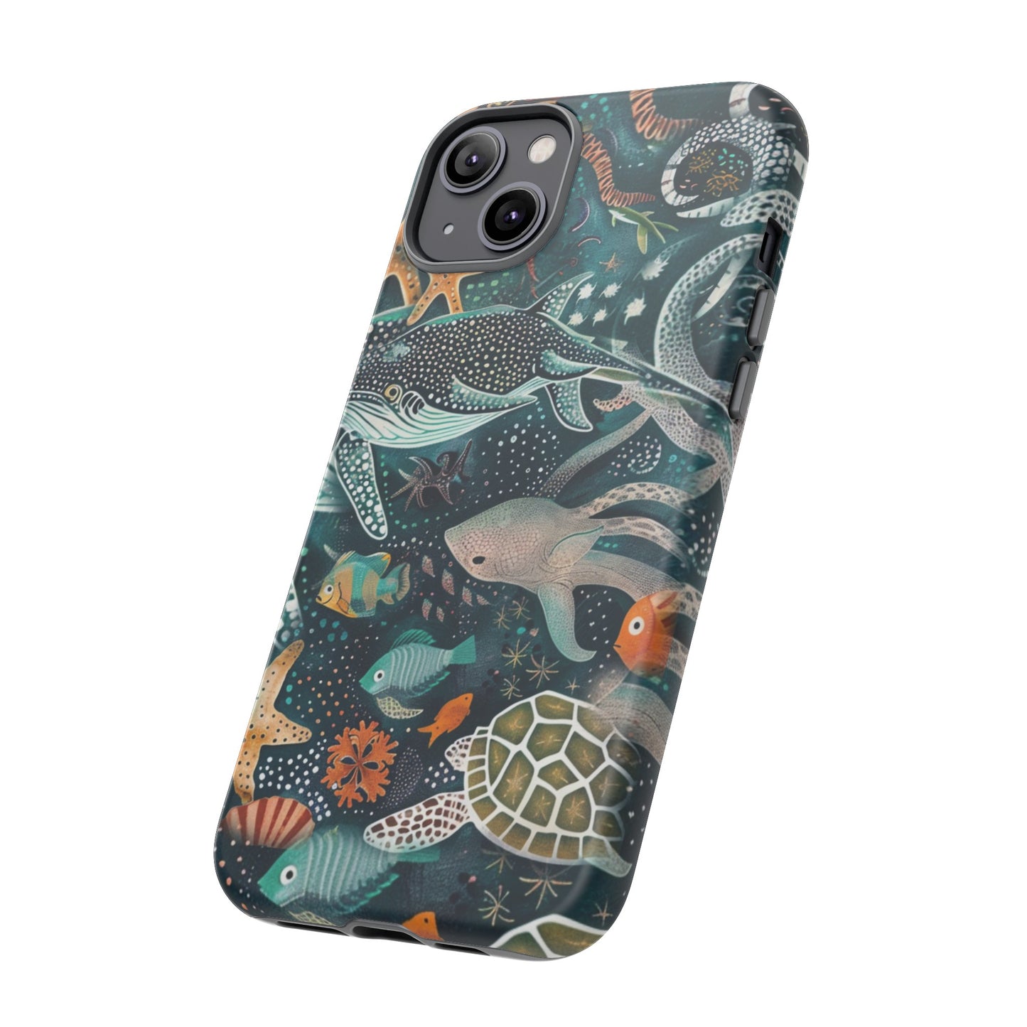 Undersea World Shark, Turtle, Manta Ray Phone Case