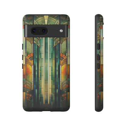 Art Deco Stained Glass floral Phone Case for iPhone 15, 14, Pro Max, 13, 12 & Samsung Galaxy S23, S22, S21, Google Pixel