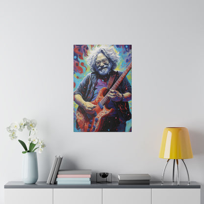 Jerry Garcia Rocking Guitar Pop Art  | Stretched Canvas Print