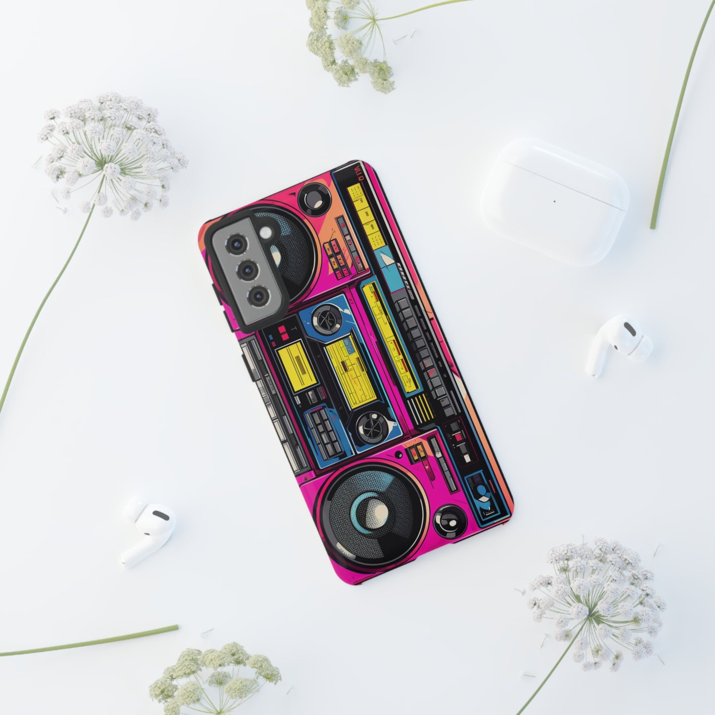 Boombox Hip Hop Music iPhone Case | Embrace Retro Vibes with Urban Beats for Google Pixel, iPhone, and Samsung Cases