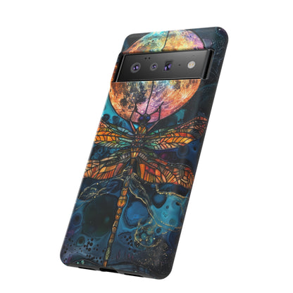 Full Moon Stained Glass Dragonfly Phone Cover