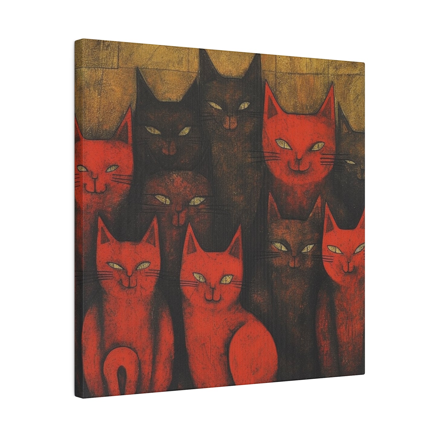 Herd of cats Surrealistic AI Generated Artwork | Stretched Canvas Print