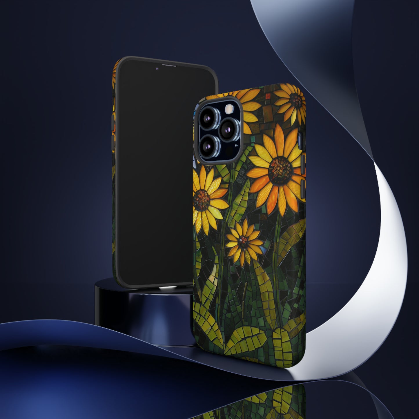 Yellow and Gold Daisy Mosaic Stained Glass Phone Case