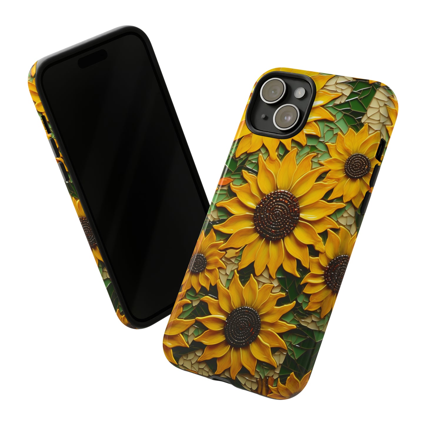 Sunflower Floral Color Explosion Mosaic Glass