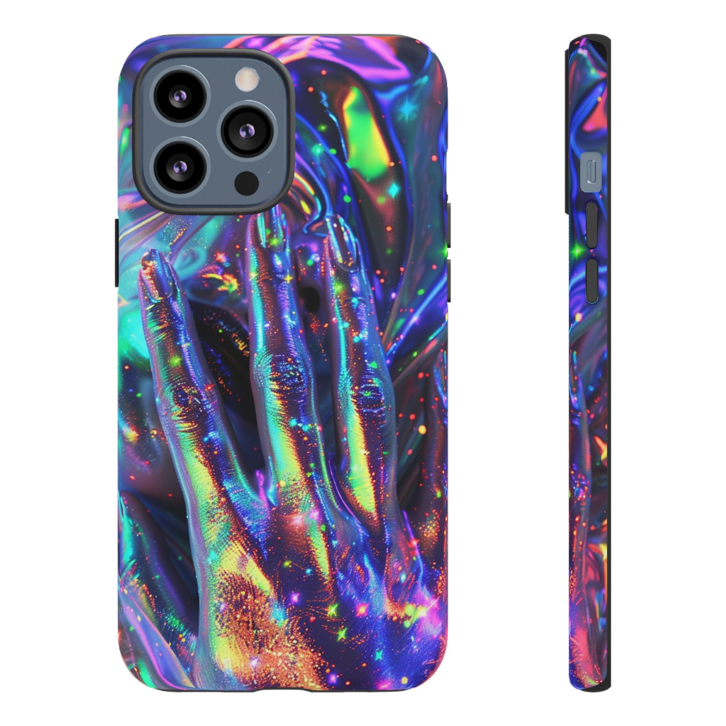 Marbled opalescent Holographic Print Phone Case