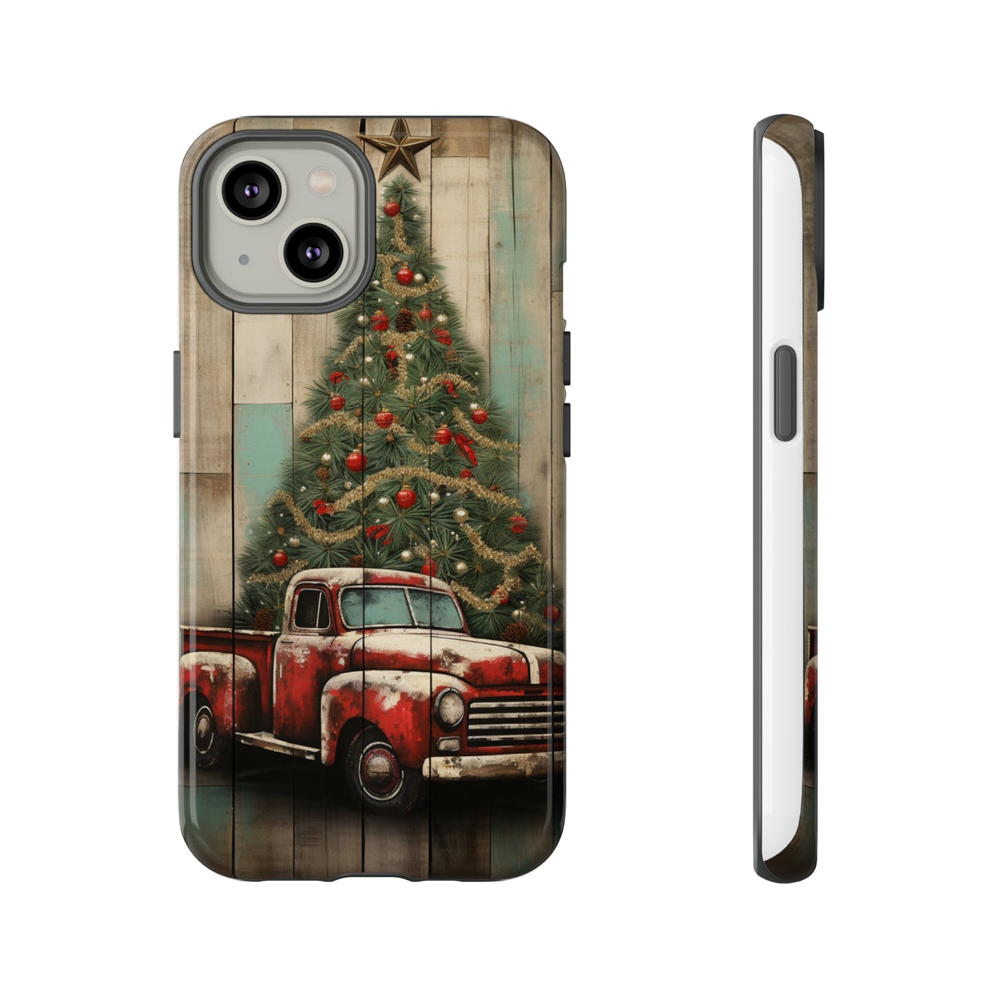 Classic Red Pickup Truck Christmas Phone Case