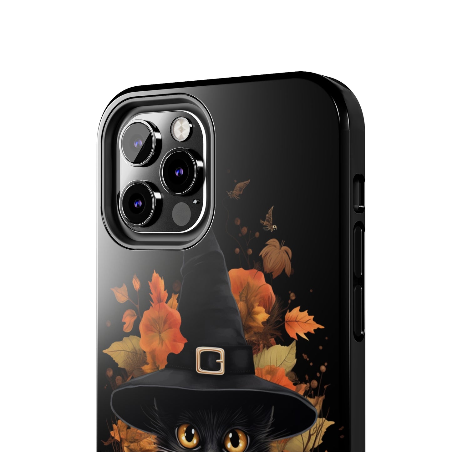 Trick or Treat Delight: Adorable Witch Cat Halloween Celebration | Whimsical iPhone Case