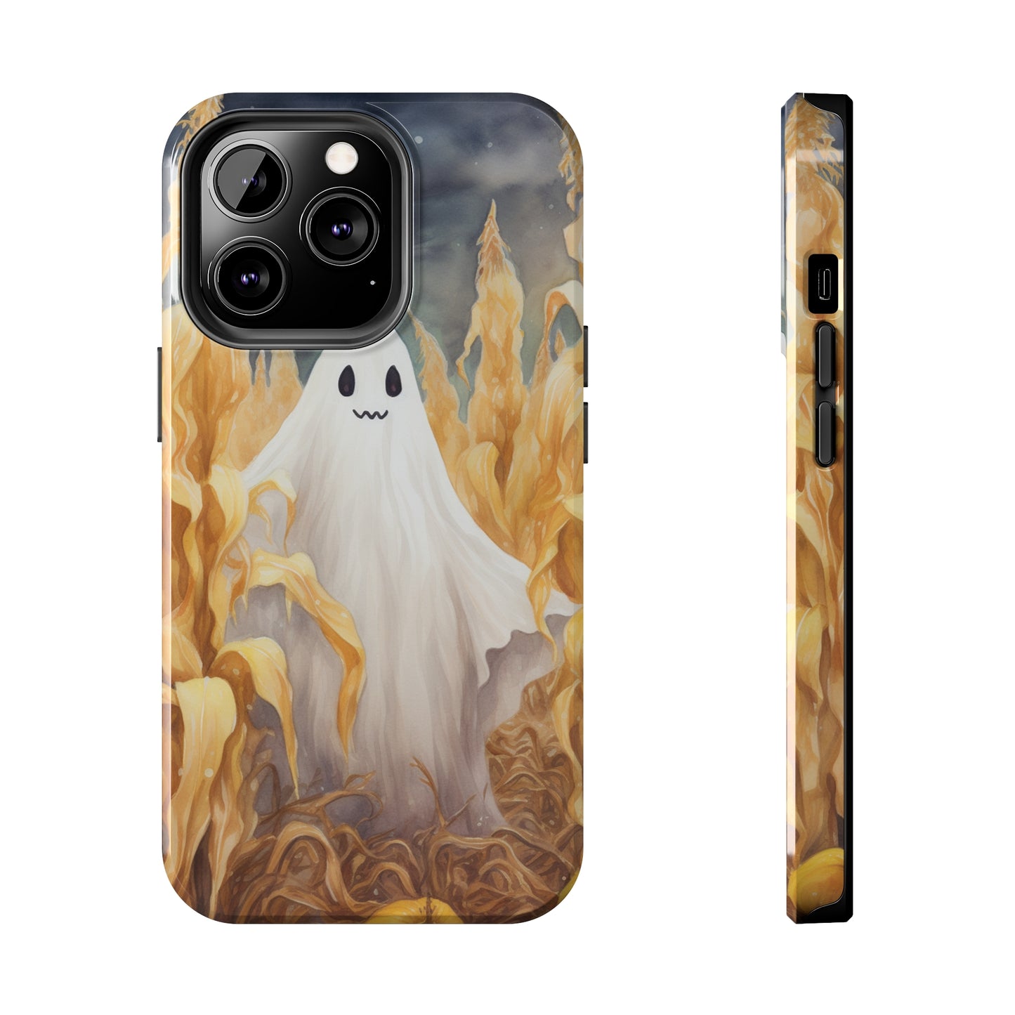 Ghost of Halloween Fall Pumpkins iPhone Case | Embrace the Spooky Autumn Vibes