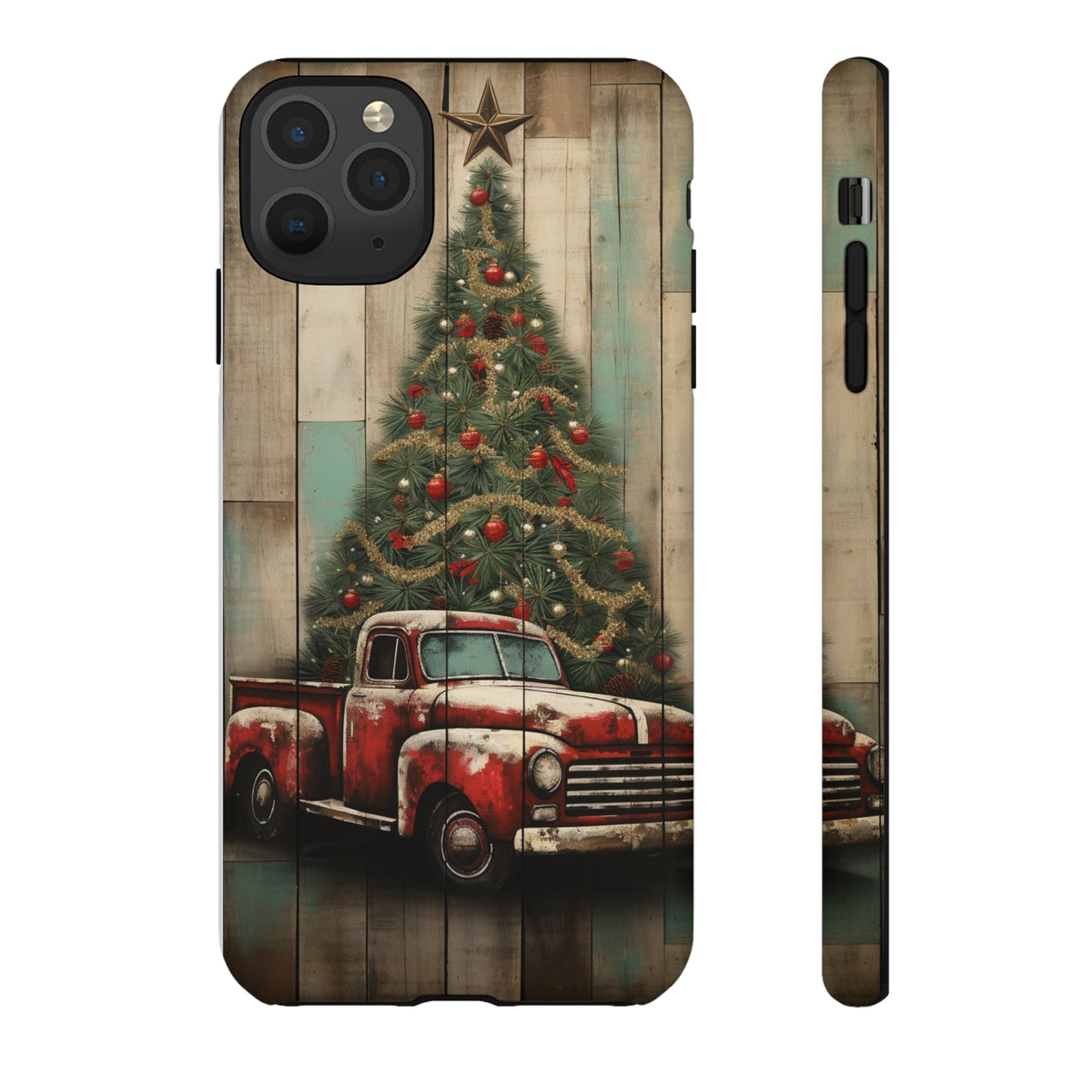 Classic Red Pickup Truck Christmas Phone Case