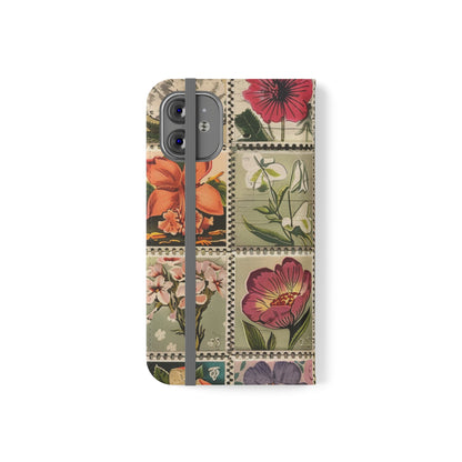 Vintage Floral Stamp Collection Flip Case