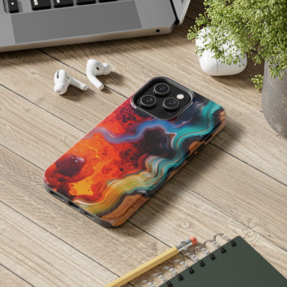 Faux Wood and Colorful Epoxy iPhone Case | Embrace the Beauty of Nature and Vibrant Artistry