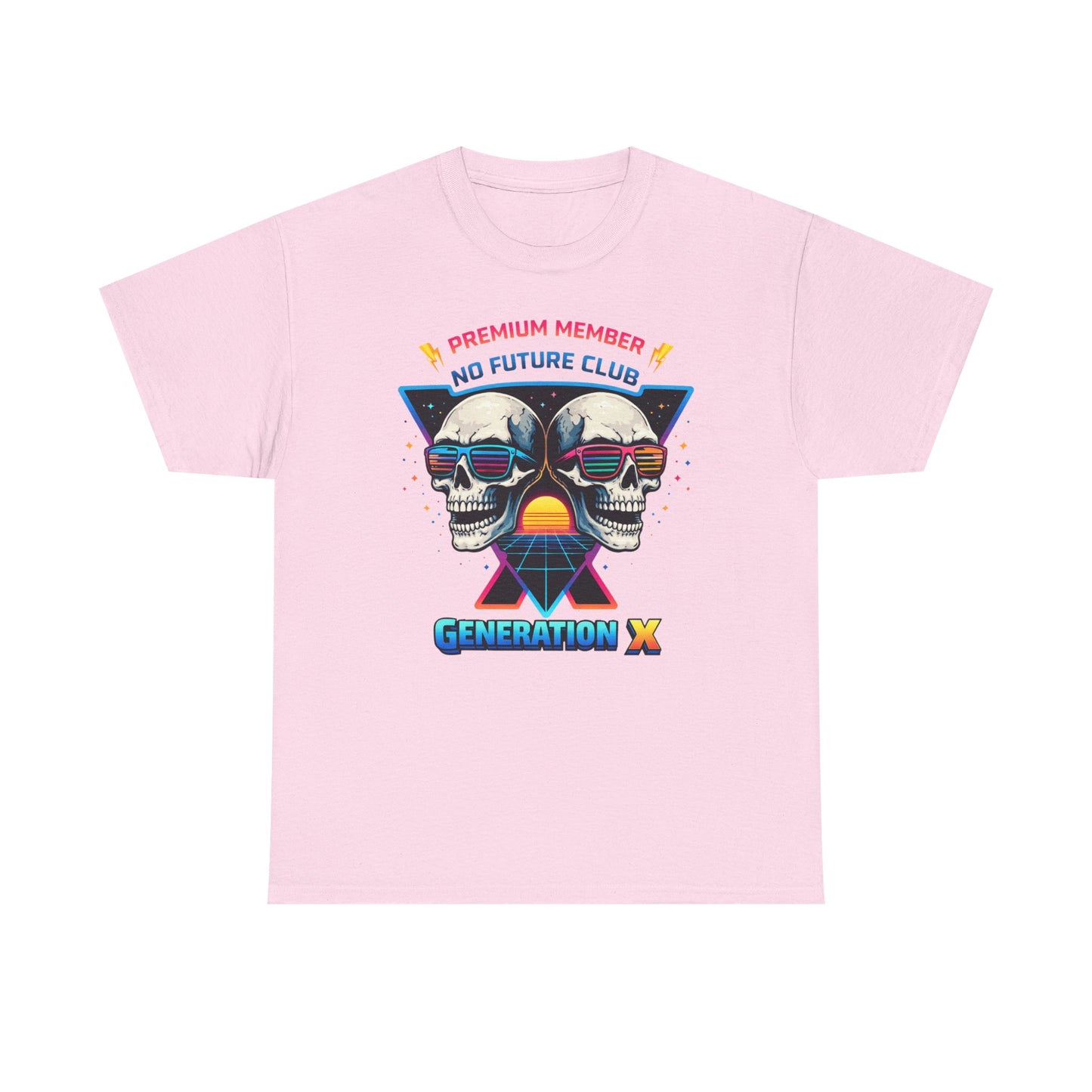 Gen X Skull Club T Shirt Retro Generation X Graphic Tee