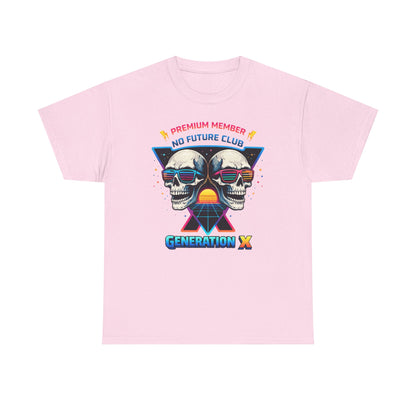 Gen X Skull Club T Shirt Retro Generation X Graphic Tee