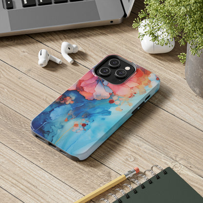 Marbled Floral Watercolor Phone Case | Embrace the Mesmerizing Multicolor Art