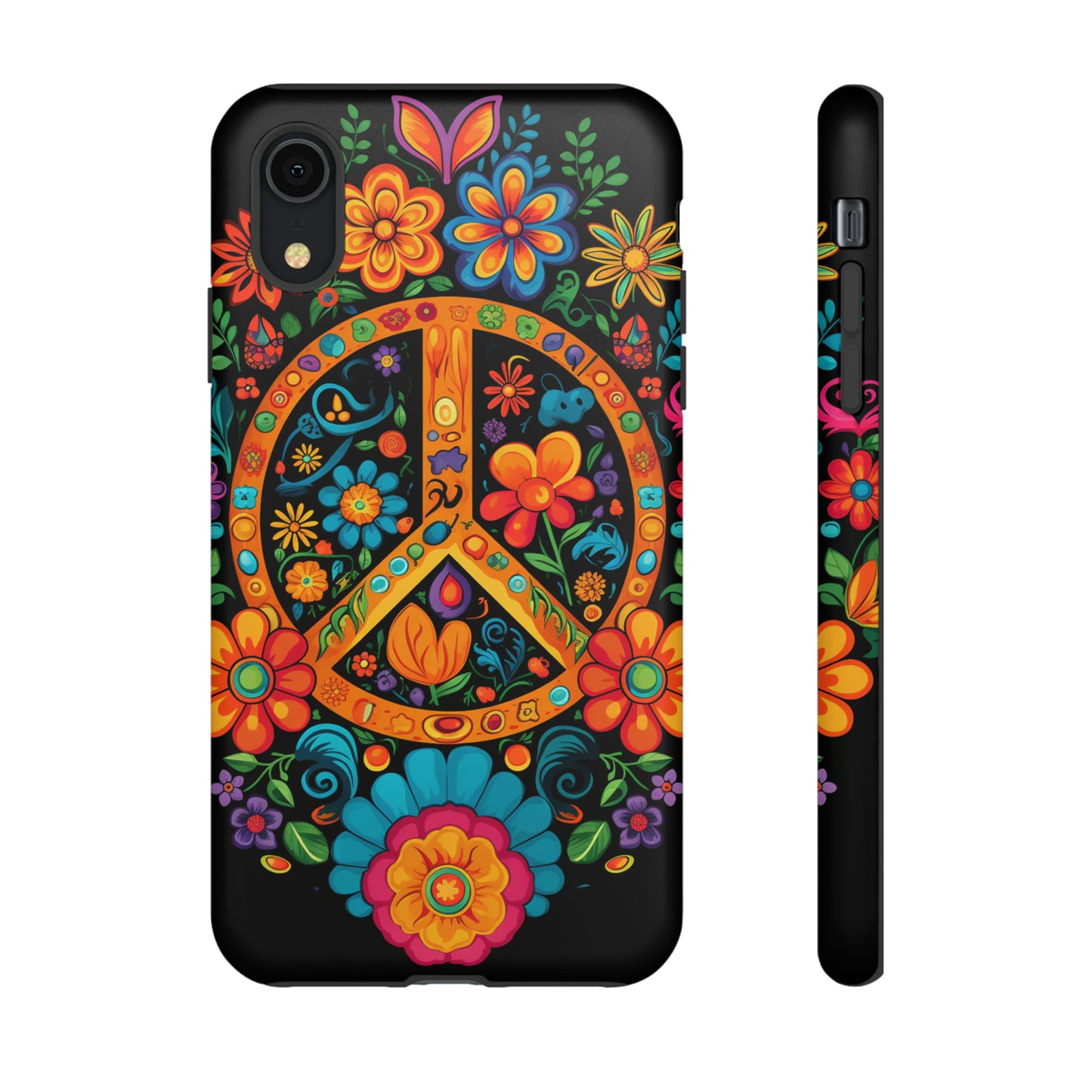 Peace Sign Embroidery Floral Hippie Style Phone Case