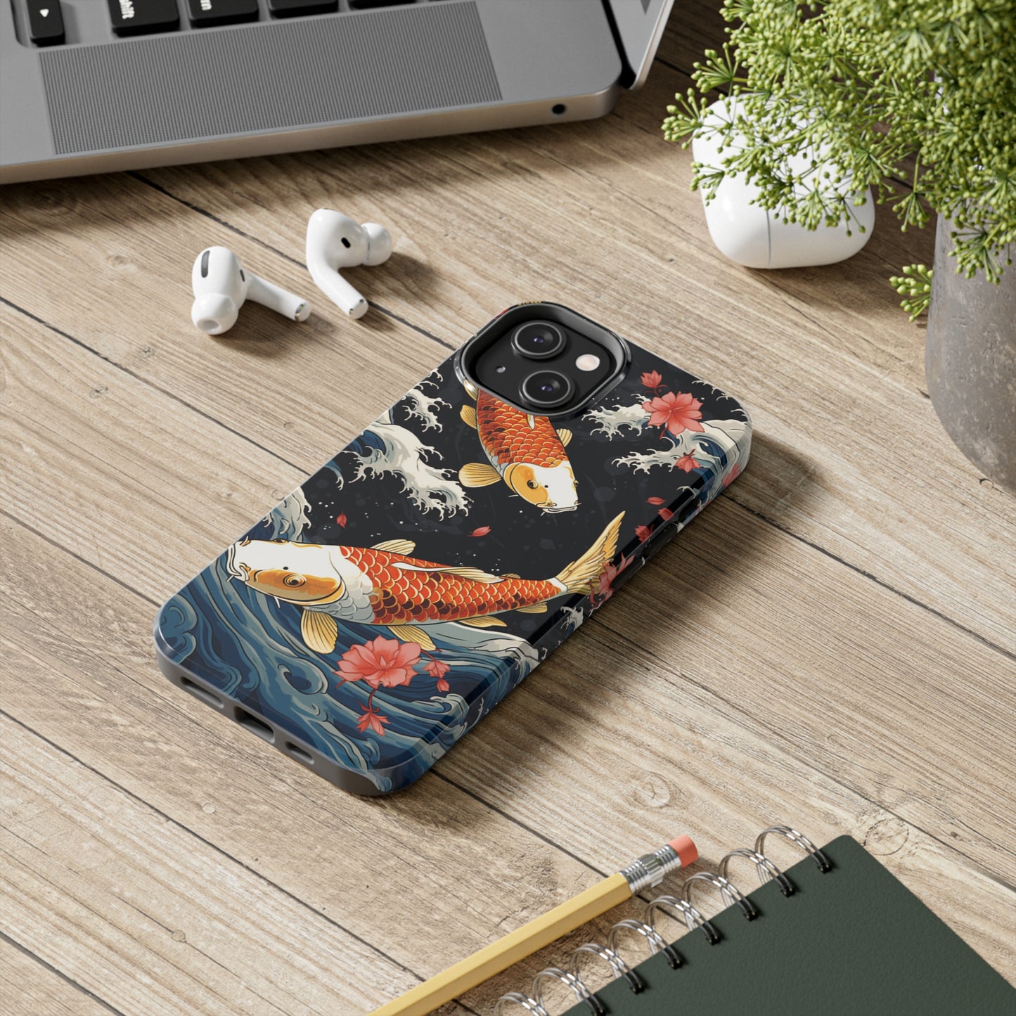 Graceful Flow: Koi Fish Inspired | Japanese Art Masterpiece iPhone Case