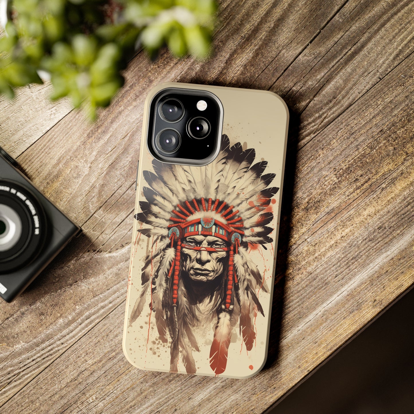 Proud Heritage: Native American Chief Headdress | Iconic Tribal iPhone Case for Models 11 through 14 Pro Max