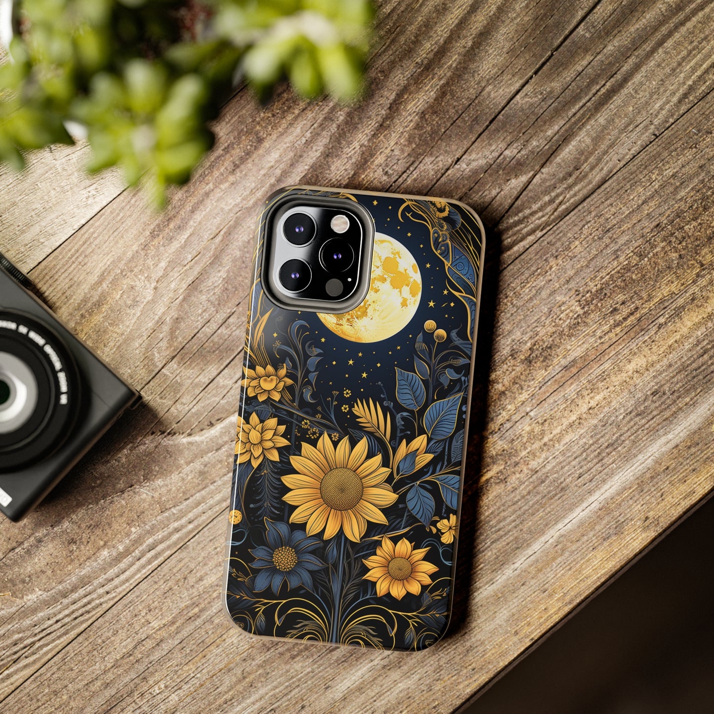 Starry Night Boho Meets Cottagecore: Floral Sun, Moon & Stars iPhone Case