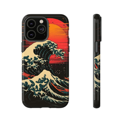 Great Wave off Kanagawa Retro Sunset