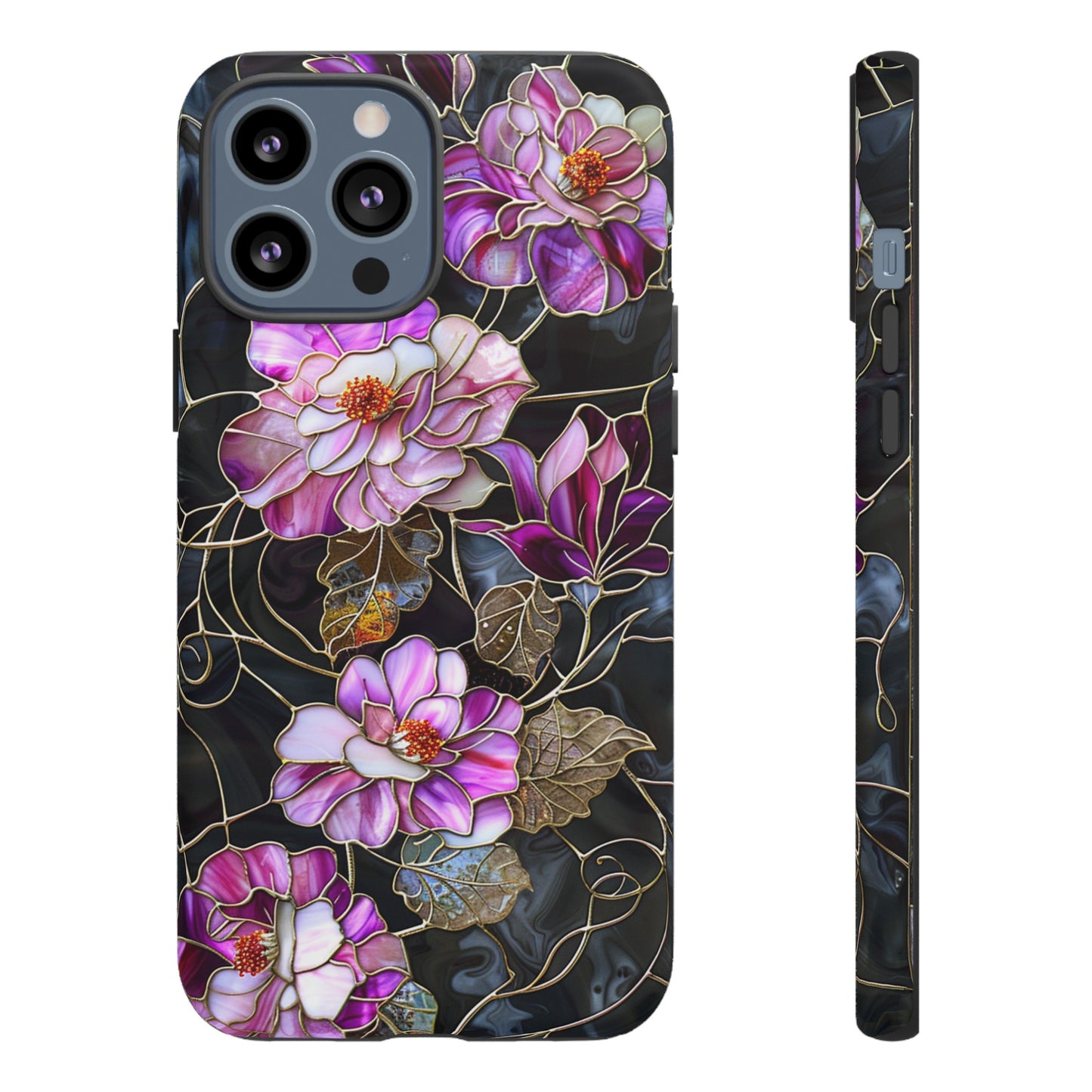 Magenta Color Floral Stained Glass Phone Case