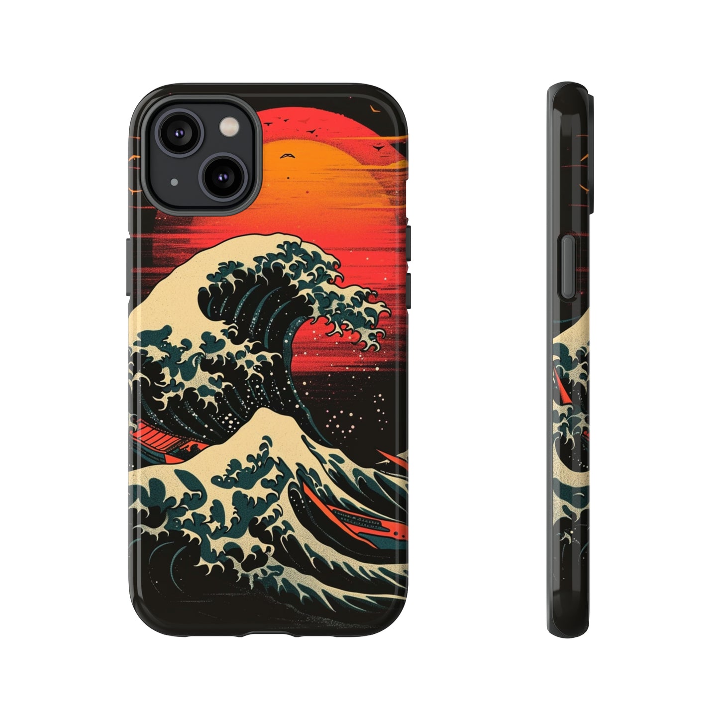 Great Wave off Kanagawa Retro Sunset