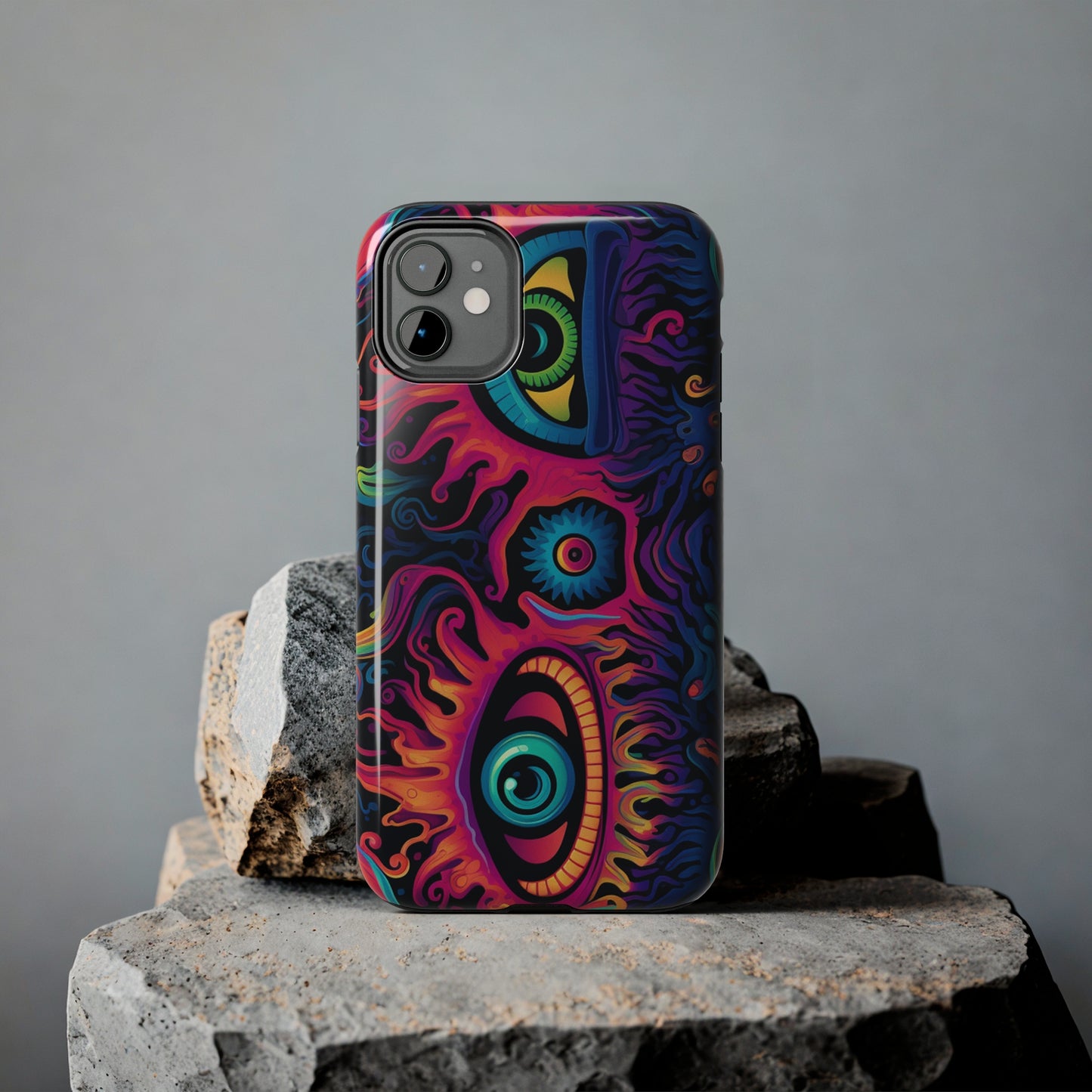 Psychedelic Art: The Eyes Upon Us iPhone Case | Embrace the Mystique of Trippy Visuals