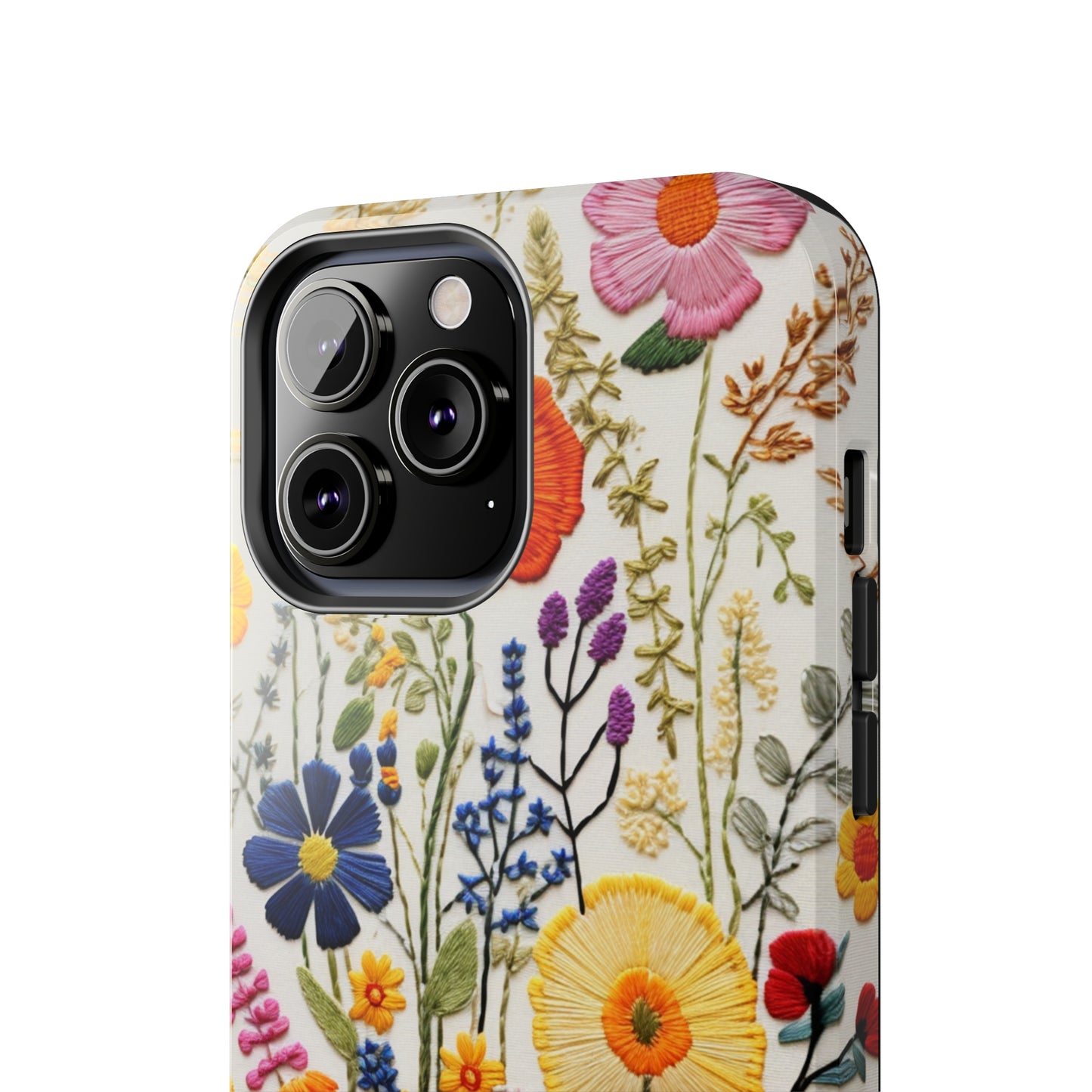 Wildflowers Floral Embroidery iPhone Case