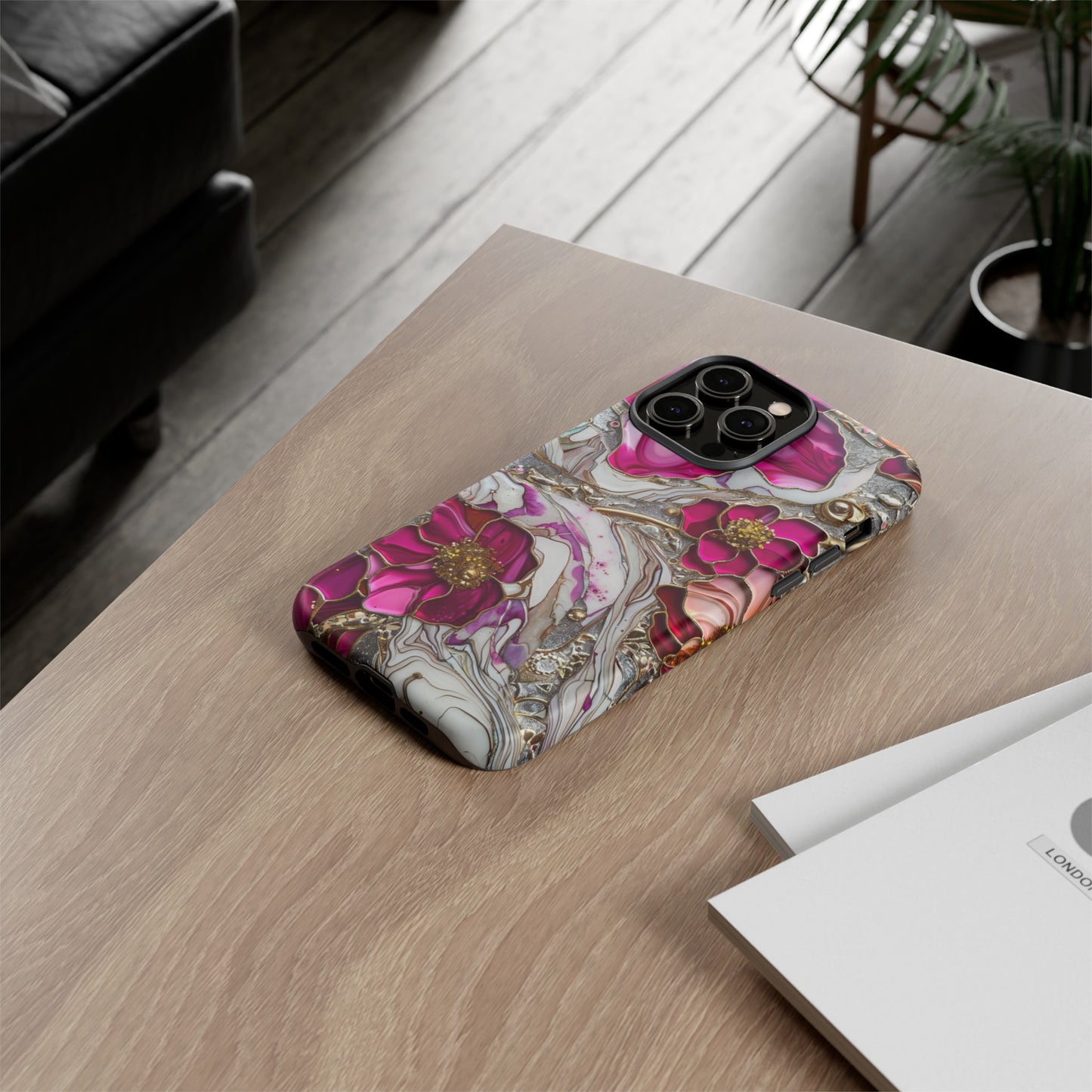 Stained Glass Magenta Floral Paisley Explosion Phone Case