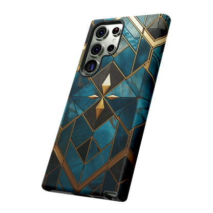 Gold and Blue Marble Mosaic Phone Case