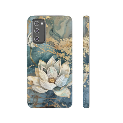 Zen Stained Glass Marble Lotus Floral Design Phone Case