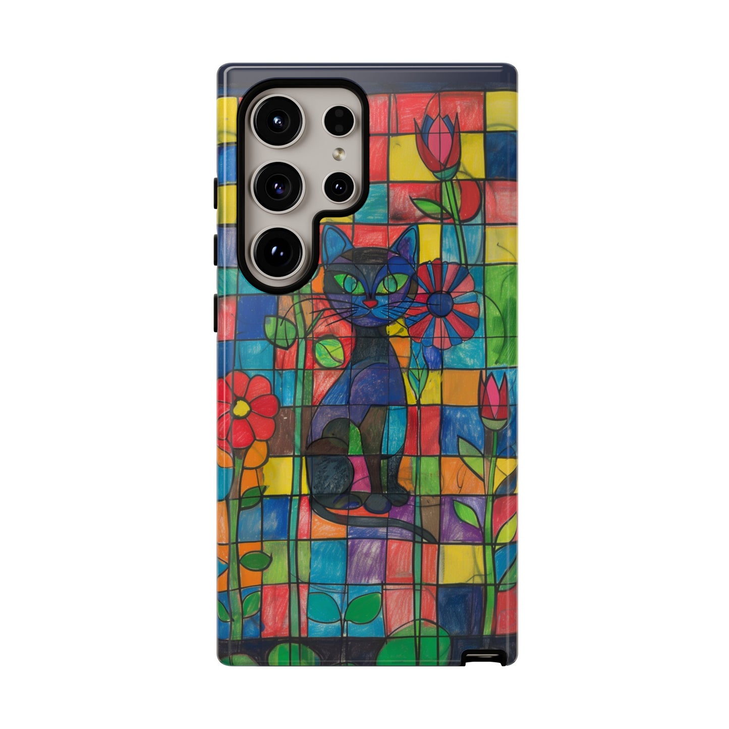 Cat in the Stained Glass Garden Phone Case