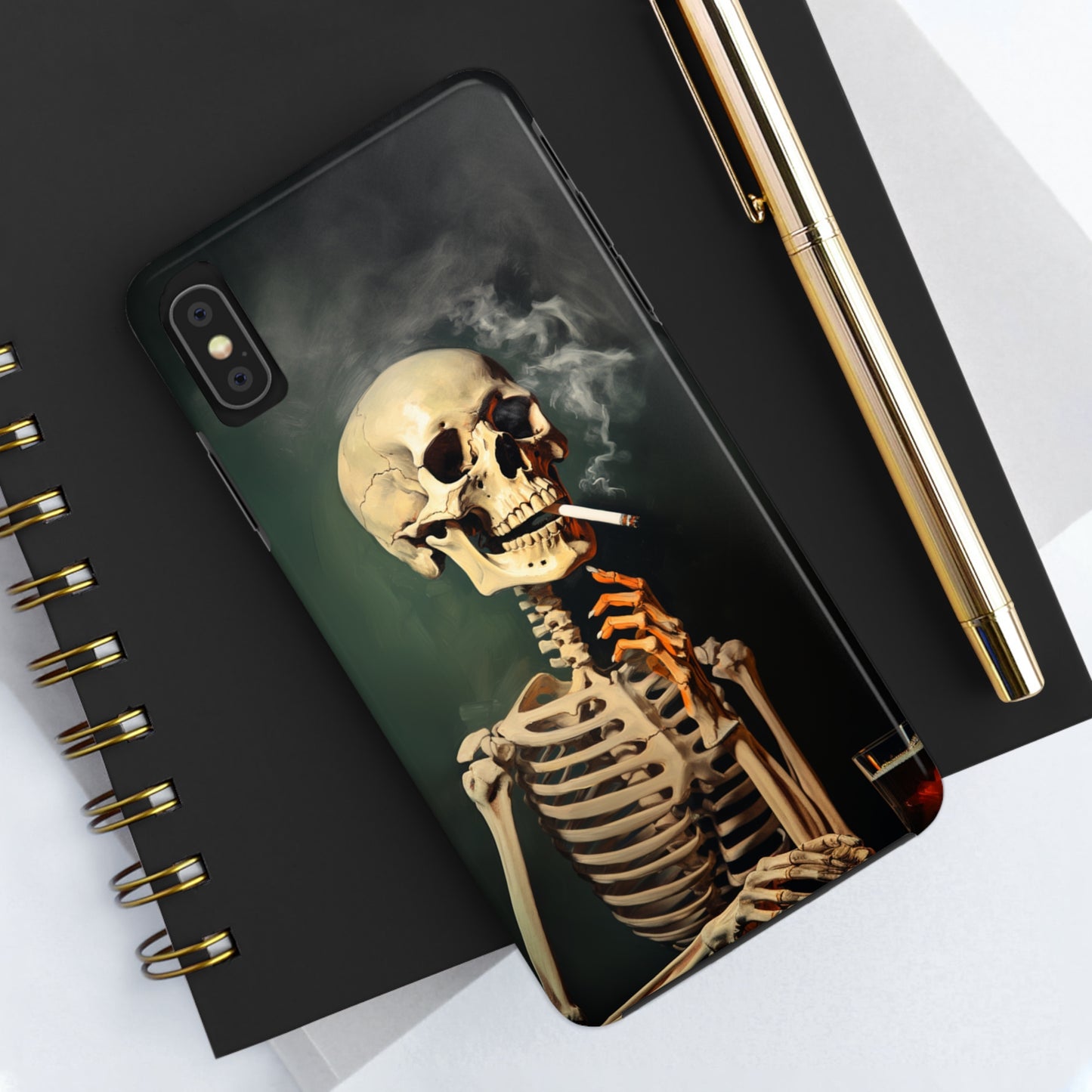 Smoking Skull iPhone Case | Edgy Style with a Mysterious Vibe for iPhone 11, 12, 13, 14, SE 2020 & Mor