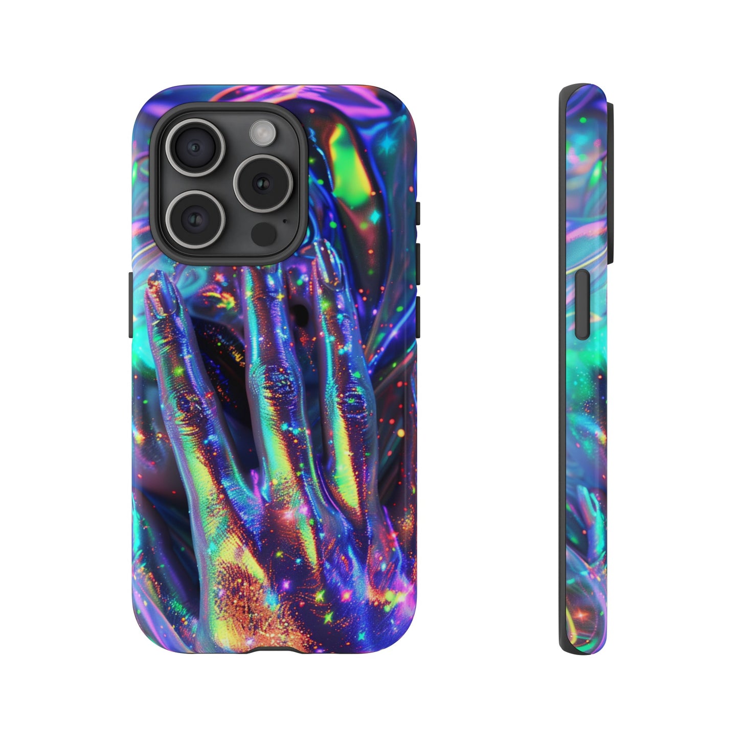 Marbled opalescent Holographic Print Phone Case