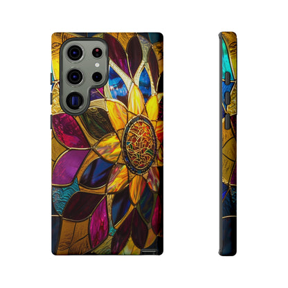 Cosmic Stained Glass Mandala Phone Case