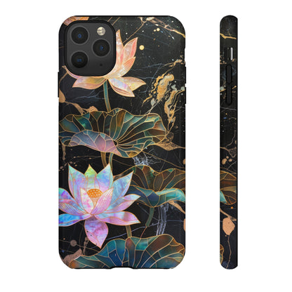 Zen Stained Glass Lotus Floral Design Phone Case