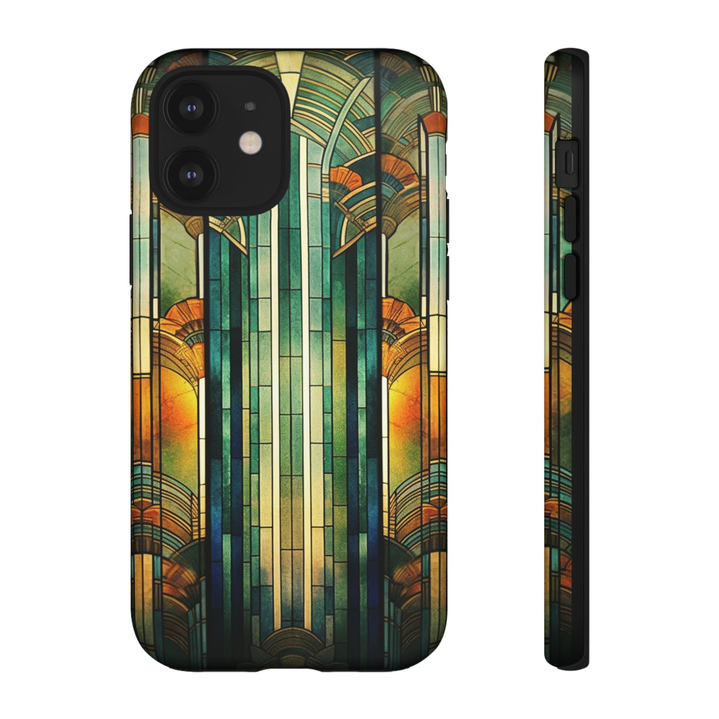 Art Deco Stained Glass floral Phone Case for iPhone 15, 14, Pro Max, 13, 12 & Samsung Galaxy S23, S22, S21, Google Pixel