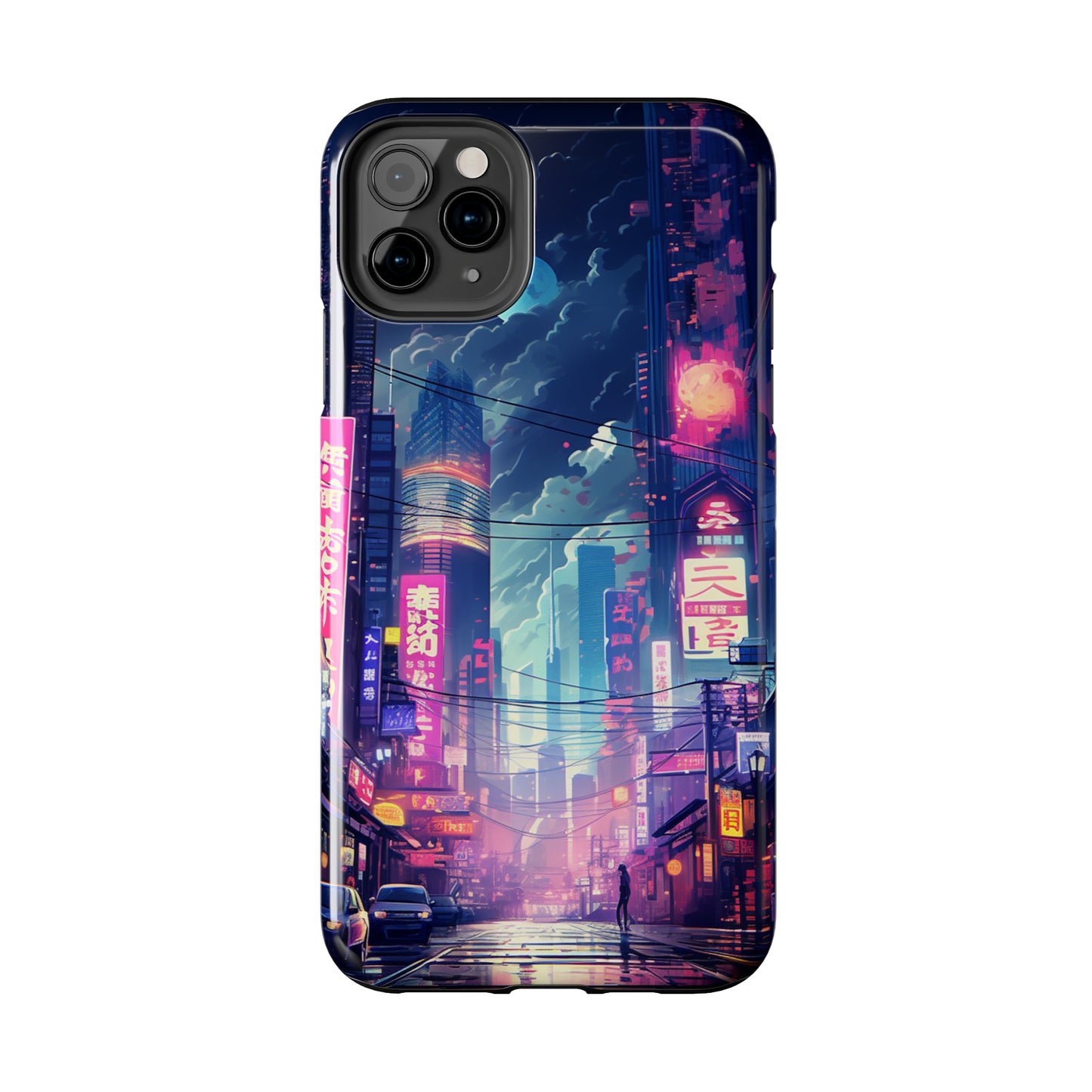 Synthwave Japanese Cyberpunk Night City iPhone Case