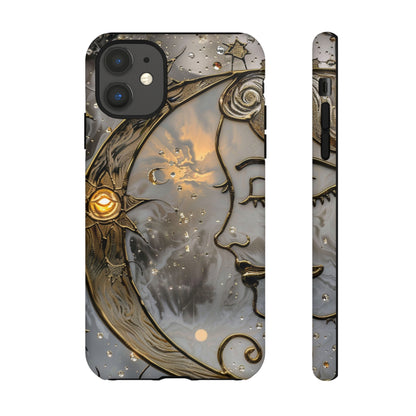 Moon Stars Stained Glass Starry Night Phone Case