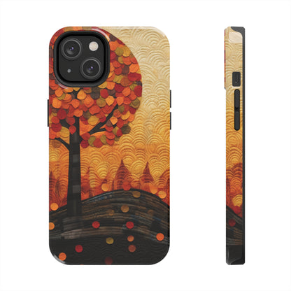 Autumn iPhone 15 Case, Forest Embroidered Style Phone Case | Cottagecore Fairytale Design | iPhone & Samsung | Boho Retro Vibe