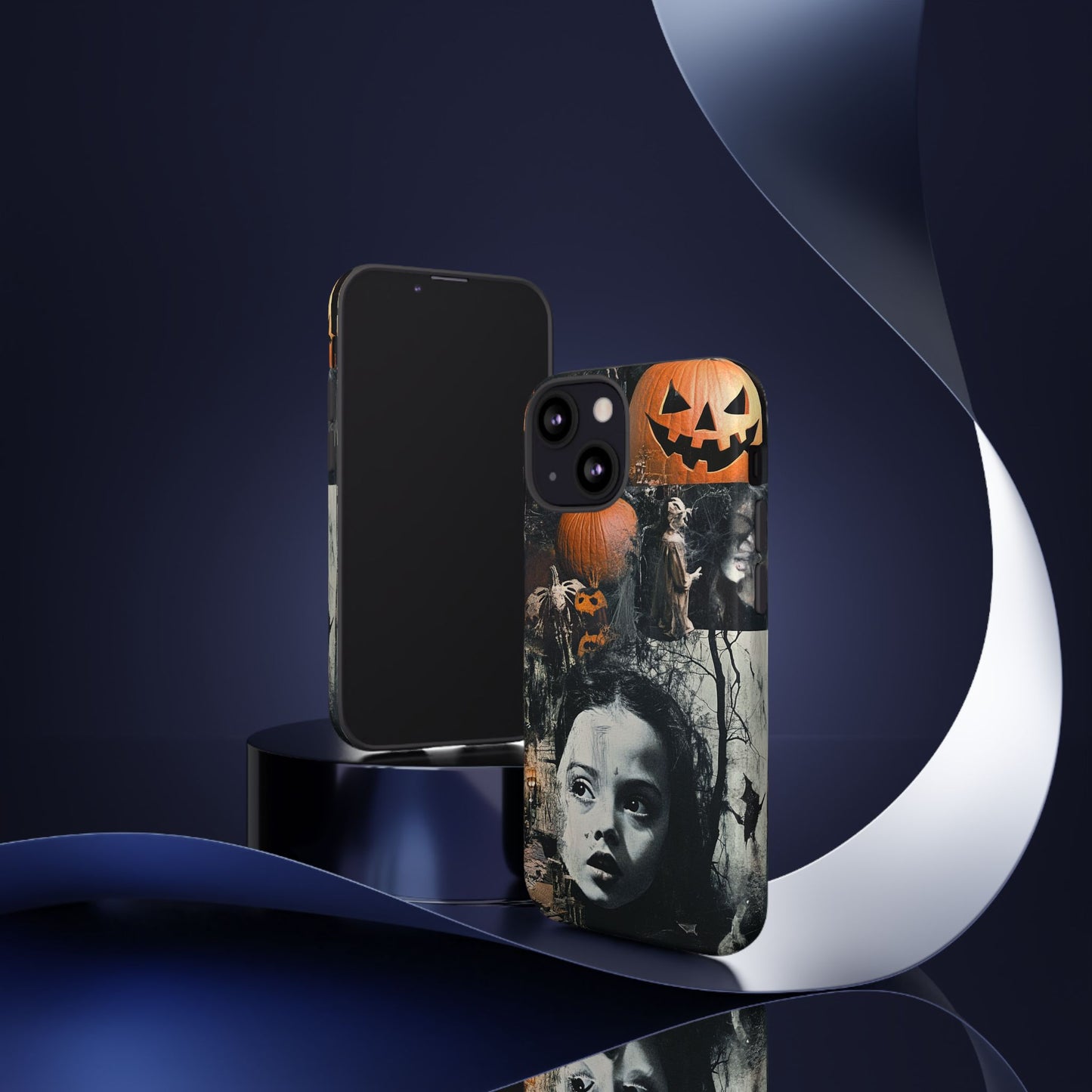 Vintage Halloween Collage Wednesday Goth Style Jackolantern Spooky Phone Cover