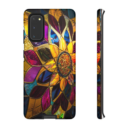 Cosmic Stained Glass Mandala Phone Case