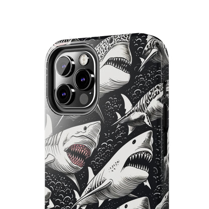 Deep Blue Mystery: Majestic Shark Design | Aquatic Adventure iPhone Case