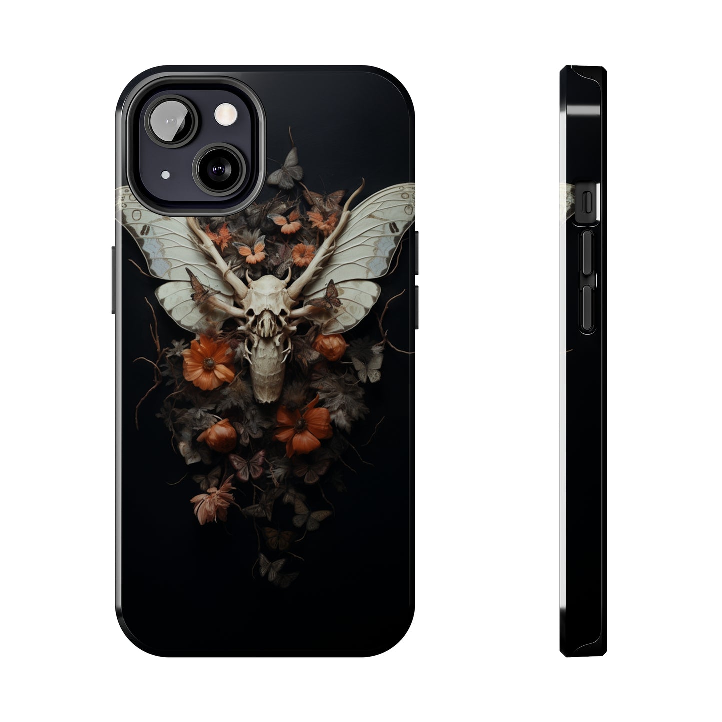 Deadhead Moth Gothic Dark Academia iPhone Case | Spooky Skull Mysterious Elegance