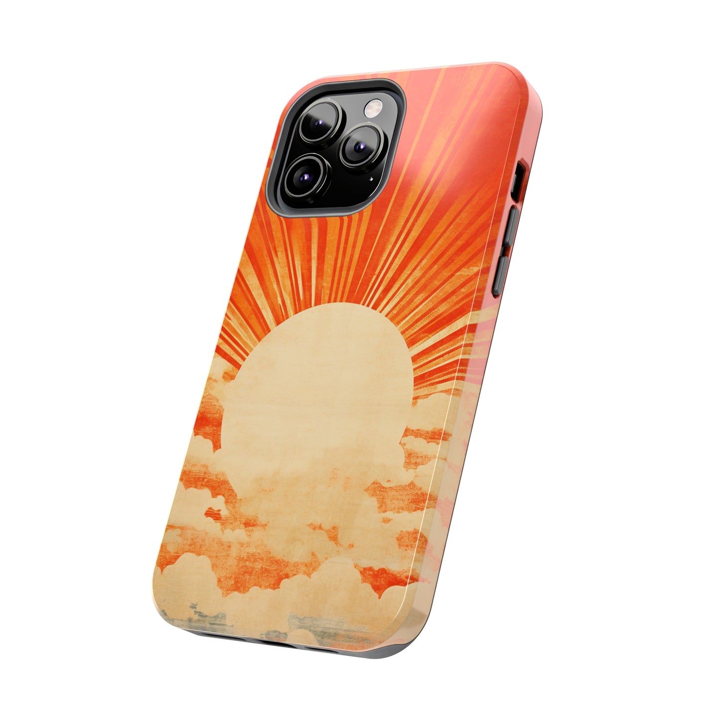 Retro Abstract Sunburst iPhone Case | Embrace the Nostalgic Charm of Artistic Rays