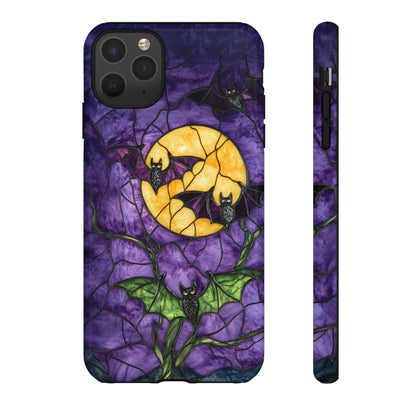 Full Moon Stained Glass Style Halloween Bats Phone Case